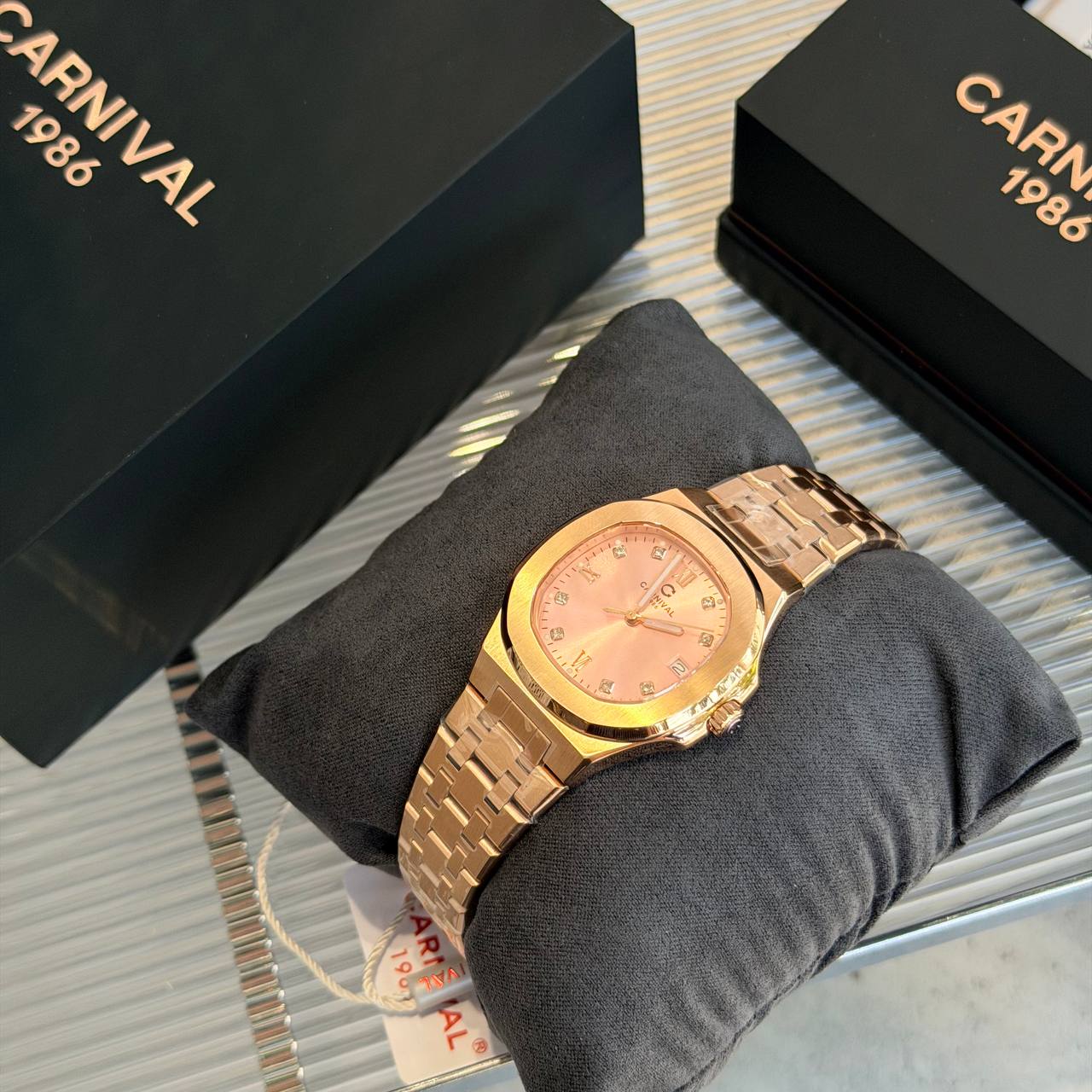 Đồng Hồ Carnival ''Brown Gold Rose'' [8160L]