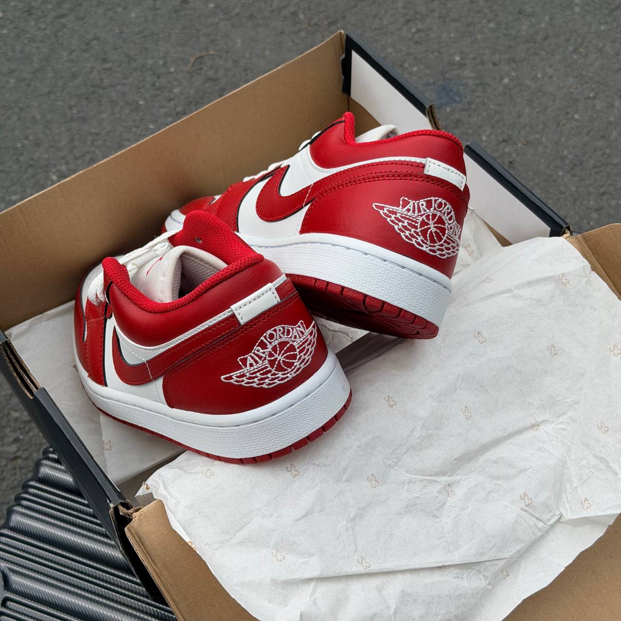 Giày Nike Jordan 1 Low Gym Red White ** [553558 611]
