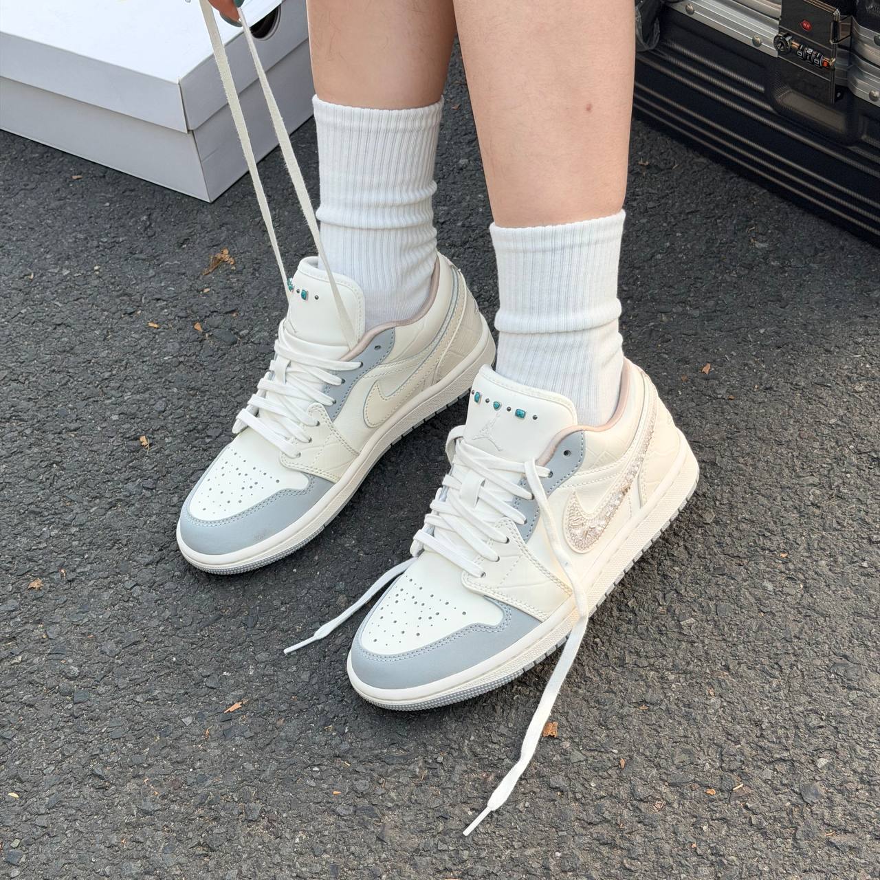 Giày Nike Air Jordan 1 Low 'Sail Soft Pearl' [IH7323 100]