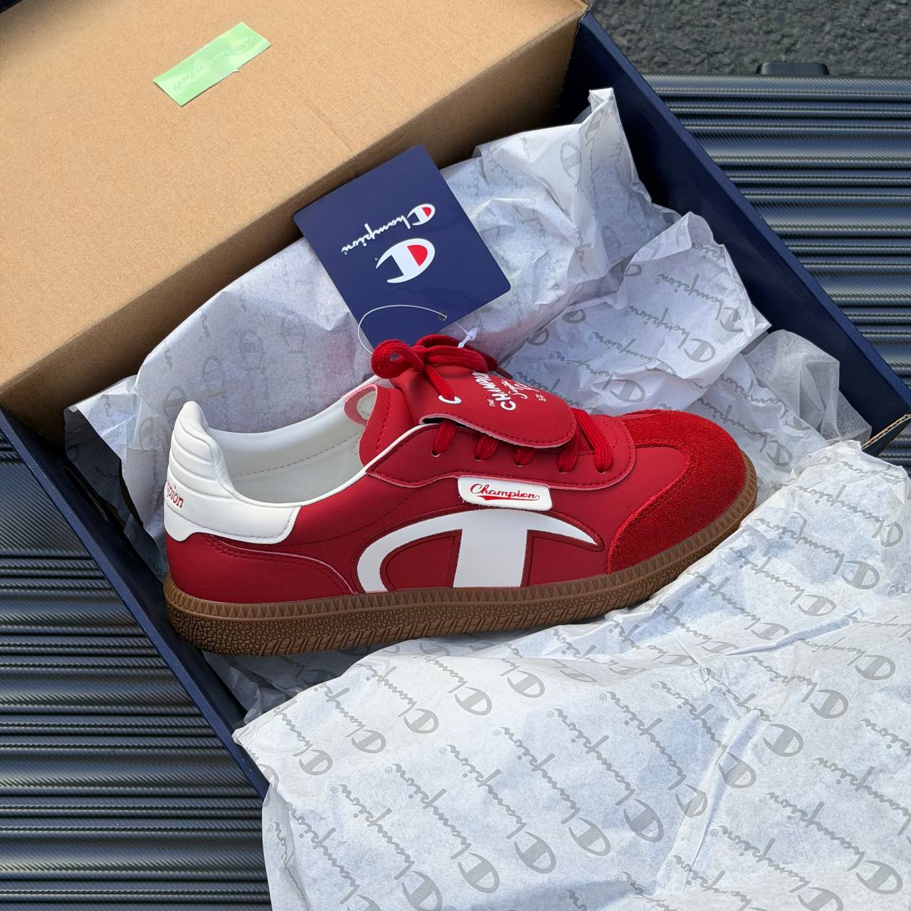 Giày Champion Essentials Champ T-Trainer ''Red White'' GS [UF44FWT46ML1HF4]