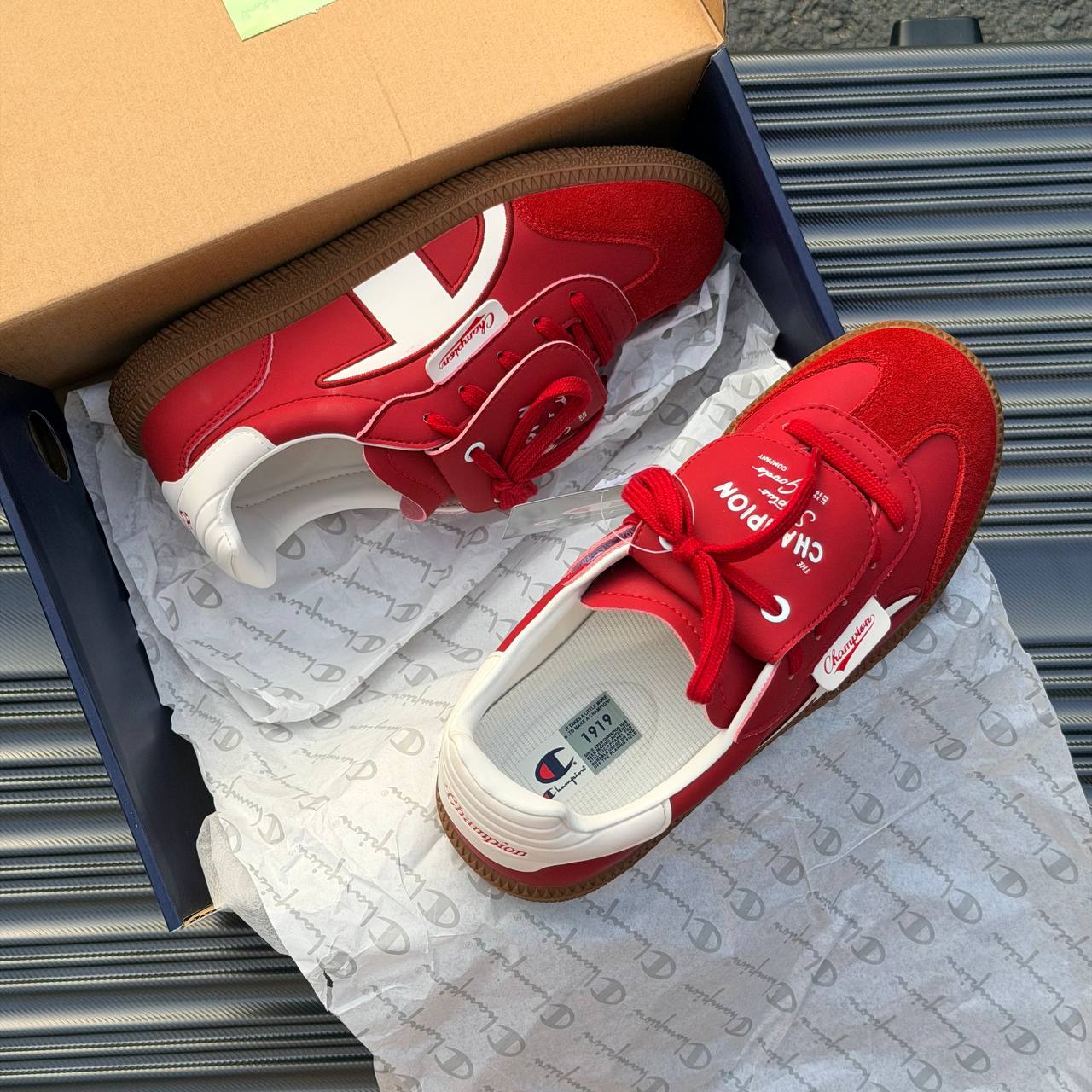 Giày Champion Essentials Champ T-Trainer ''Red White'' GS [UF44FWT46ML1HF4]