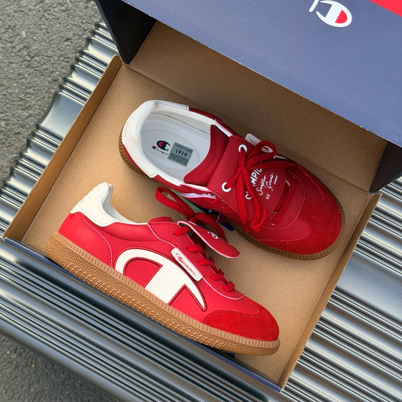 Giày Champion Essentials Champ T-Trainer ''Red White'' GS [UF44FWT46ML1HF4]