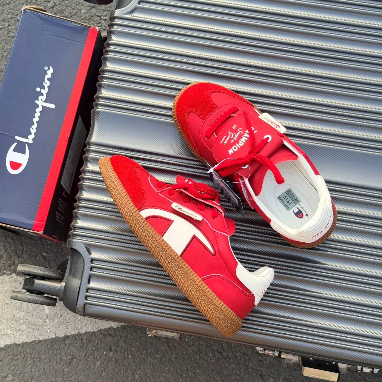 Giày Champion Essentials Champ T-Trainer ''Red White'' GS [UF44FWT46ML1HF4]