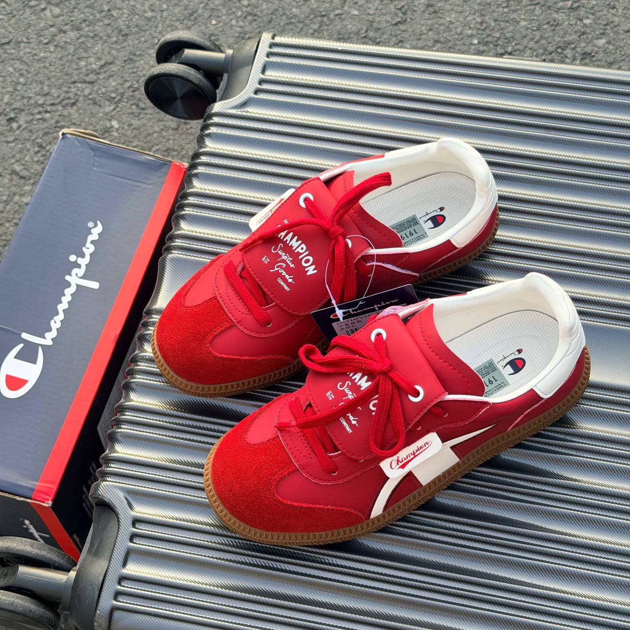 Giày Champion Essentials Champ T-Trainer ''Red White'' GS [UF44FWT46ML1HF4]