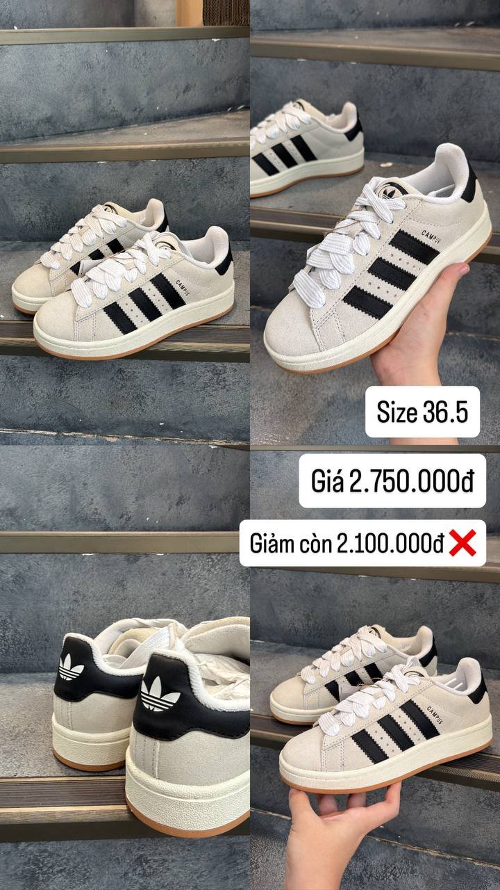 GIÀY adidas Campus 00s –Crystal White Grey [GY0042]