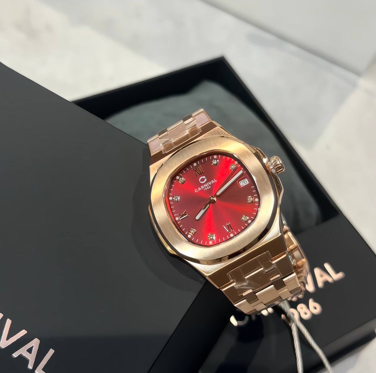 Đồng Hồ Carnival 8160L Mặt Kính Sapphire - Size 34mm