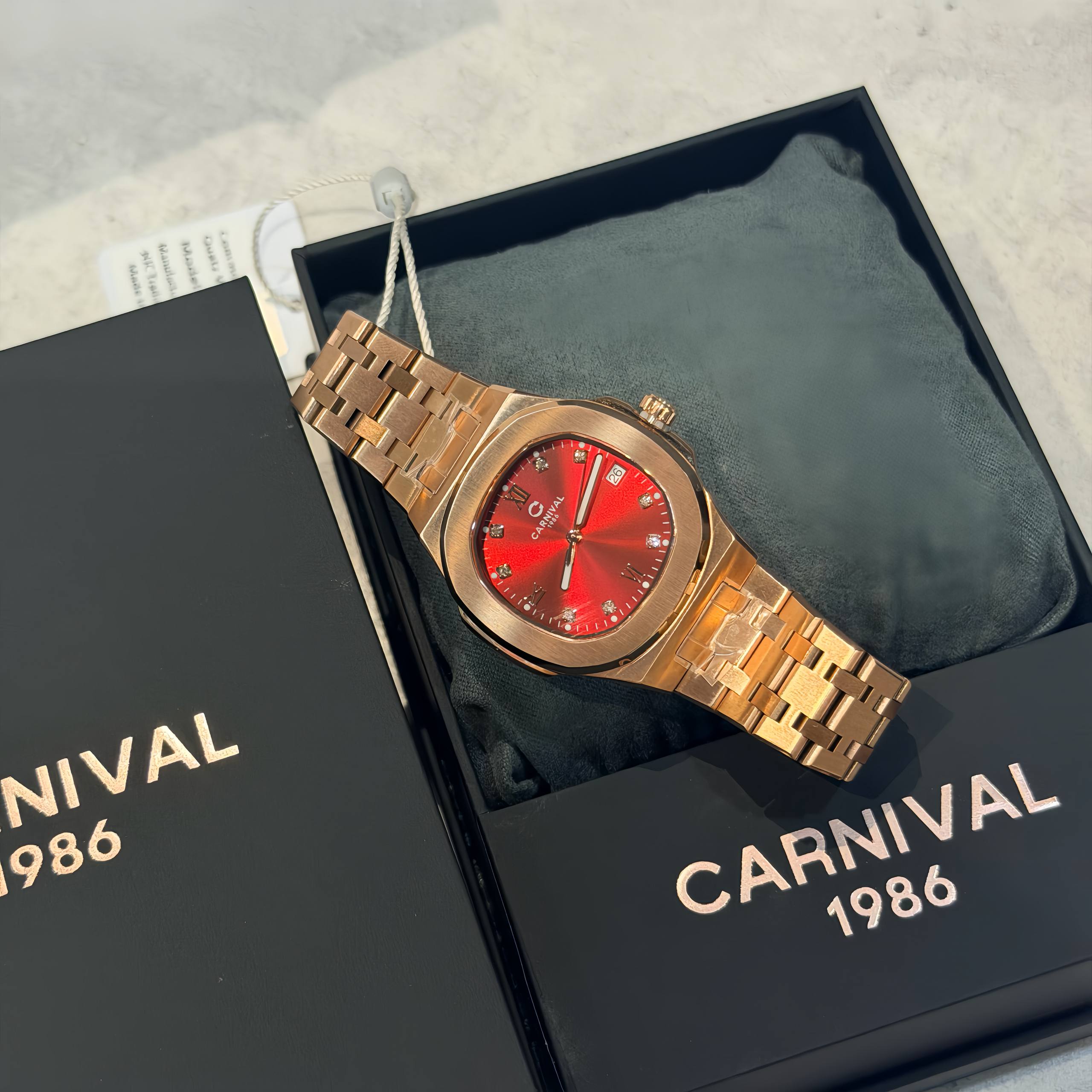 Đồng Hồ Carnival 8160L Mặt Kính Sapphire - Size 34mm