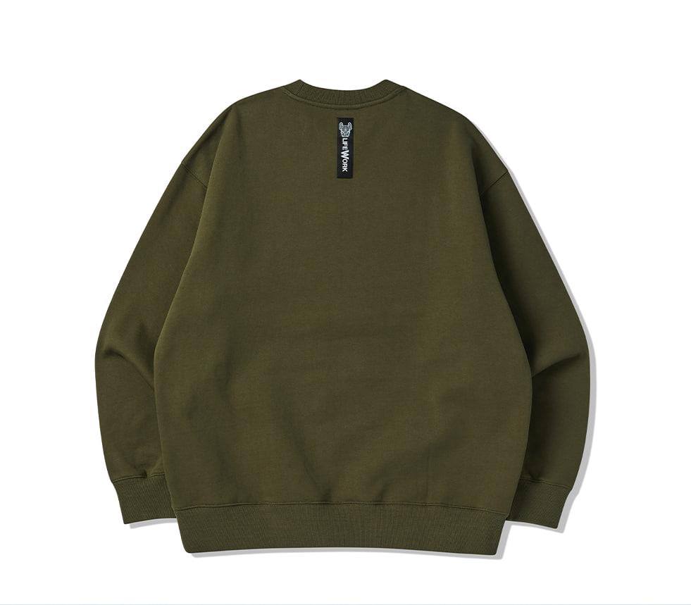 Áo Sweater Life Work Radok Leather Applique Khaki [LW234MT402]