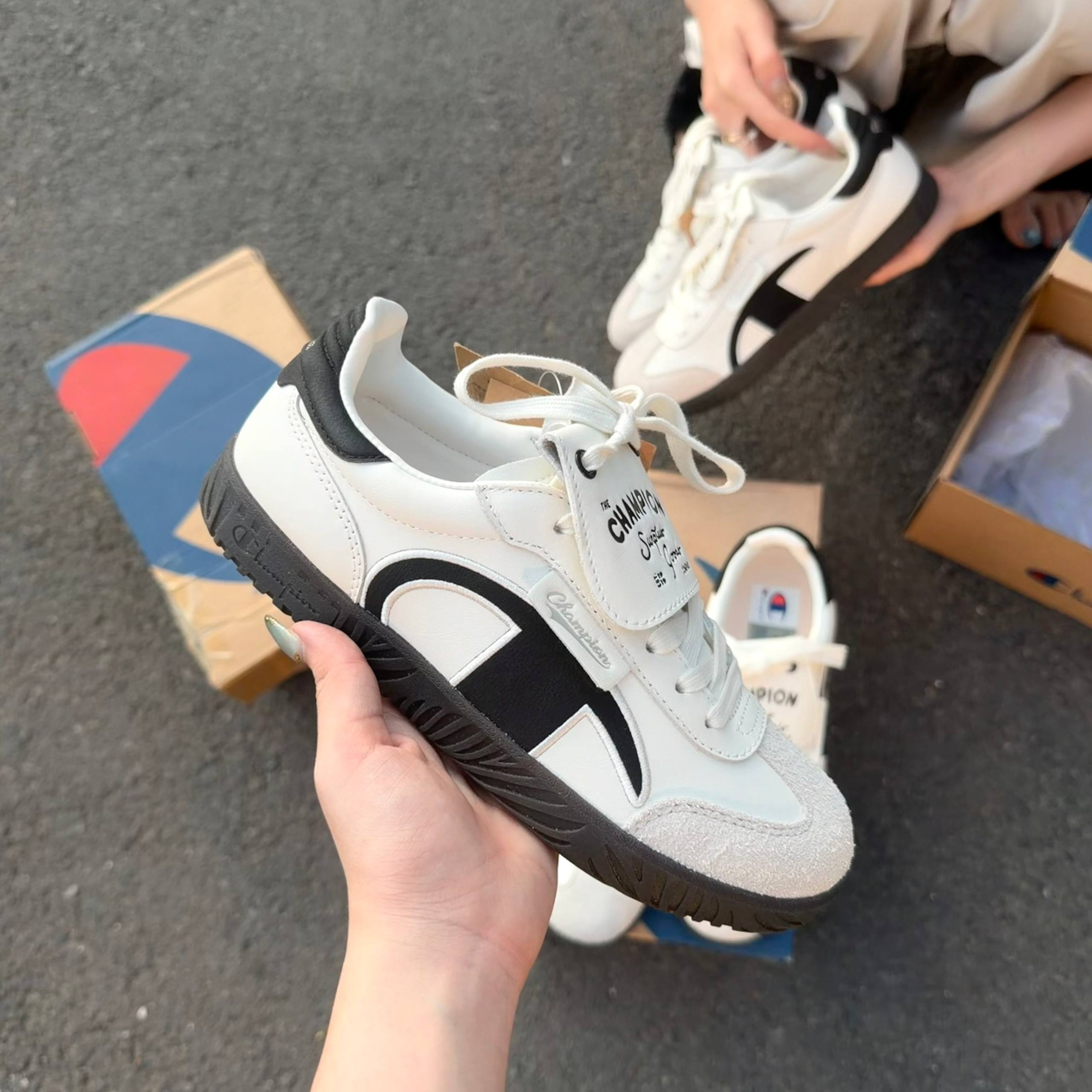 Giày Champion Essentials Champ T-Trainer ' Cream/Black
