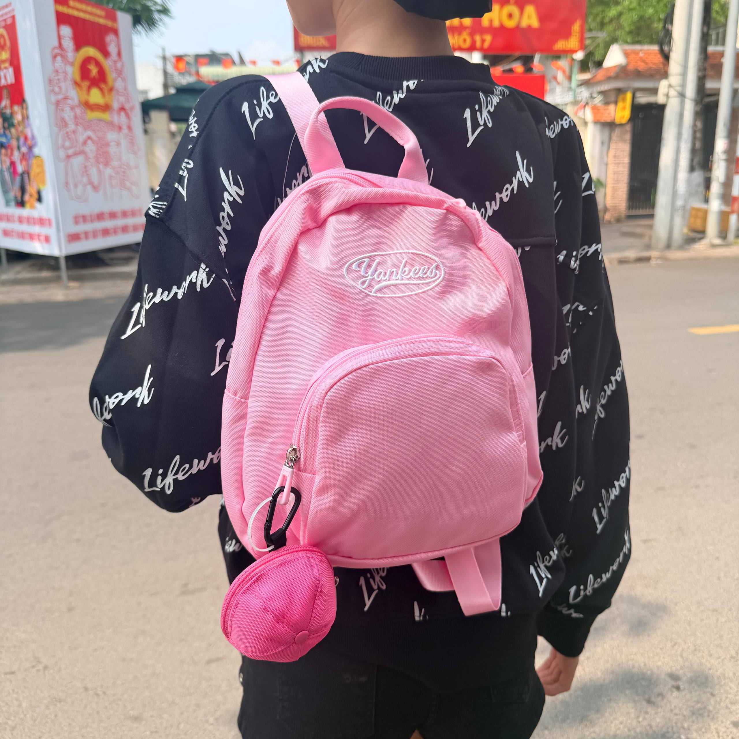 Balo MLB Rookie Mini Backpack New York Yankees Pink