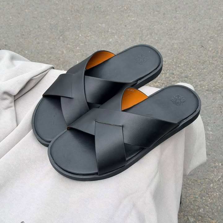 Dép Francis Mantini Nantucket Cross Strap Suede Black - NEW YEAR BÍNH NGỌ -