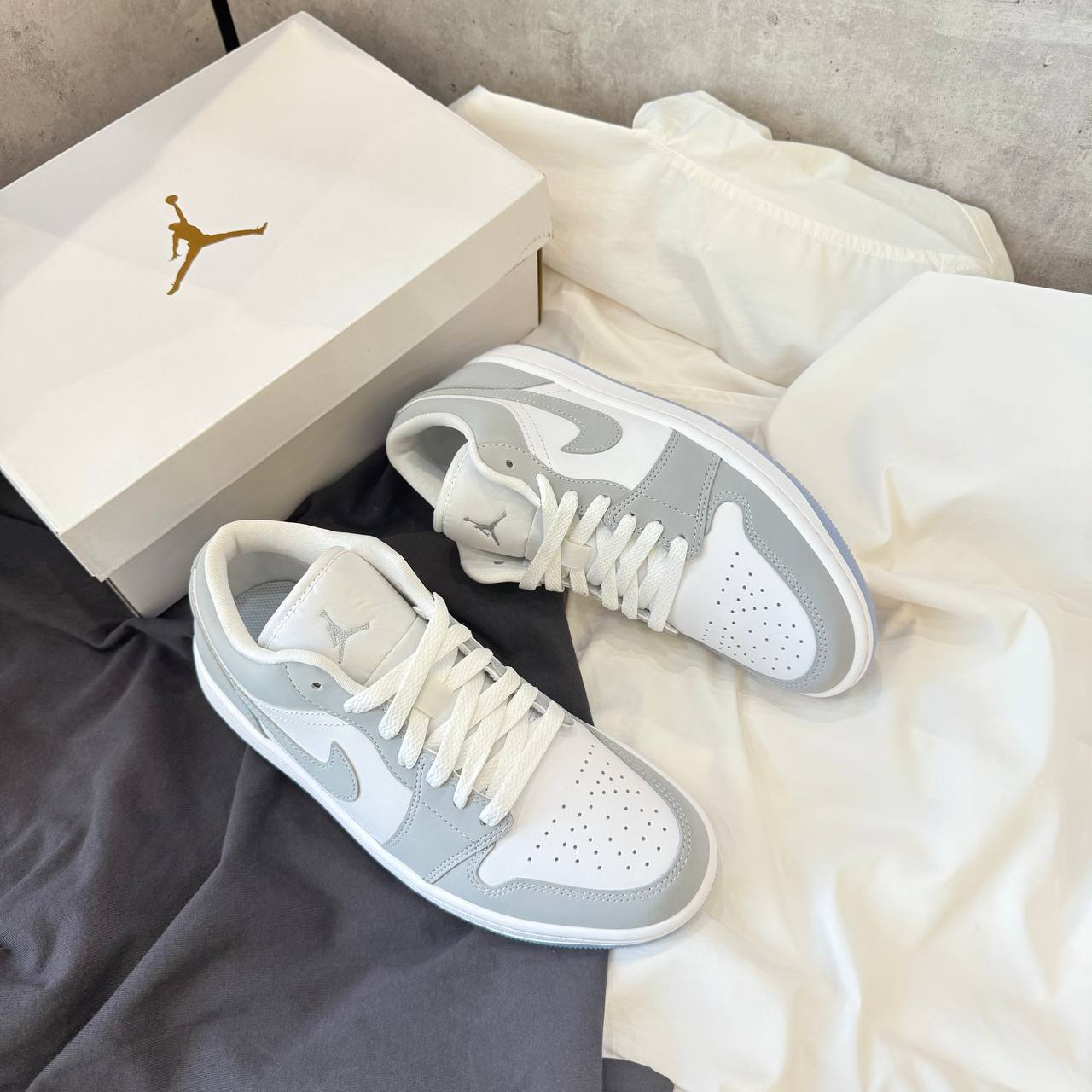 Giày Nike Air Jordan 1 Low White/Grey **[O] [DC0774 105]