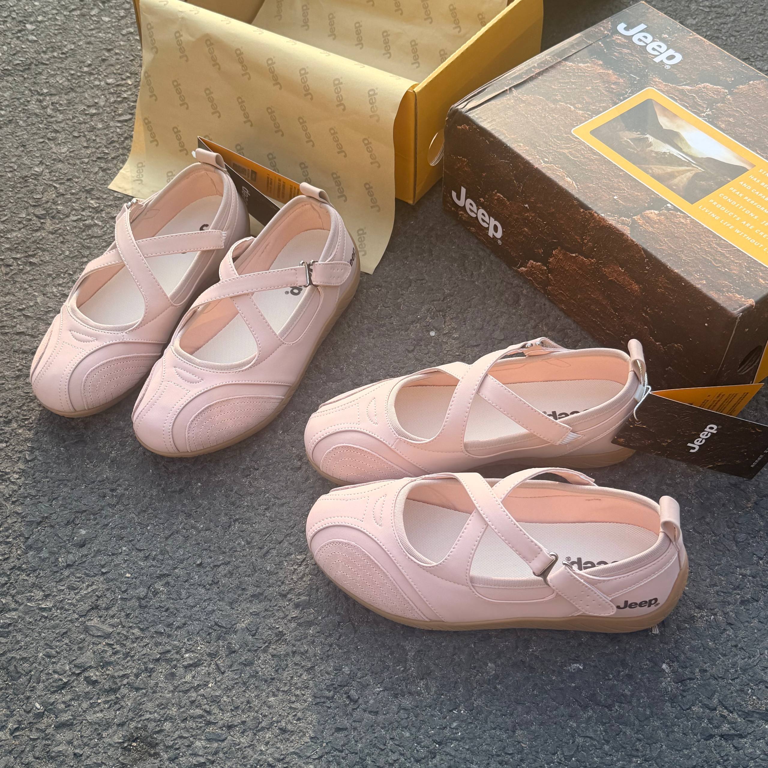 Giày Jeep Vintage Mary Jane Toe Ballet Pink P661W13310