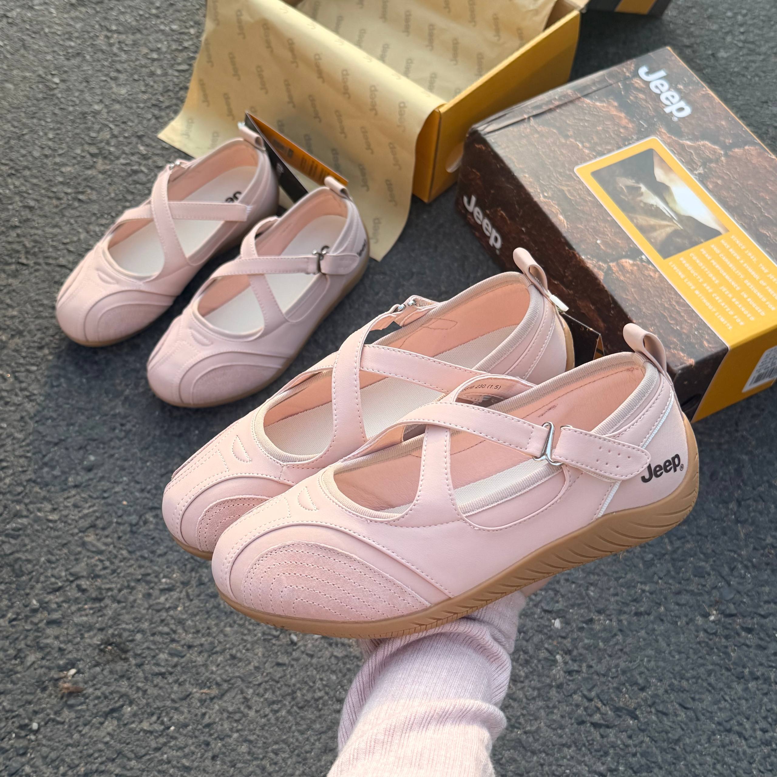 Giày Jeep Vintage Mary Jane Toe Ballet Pink P661W13310