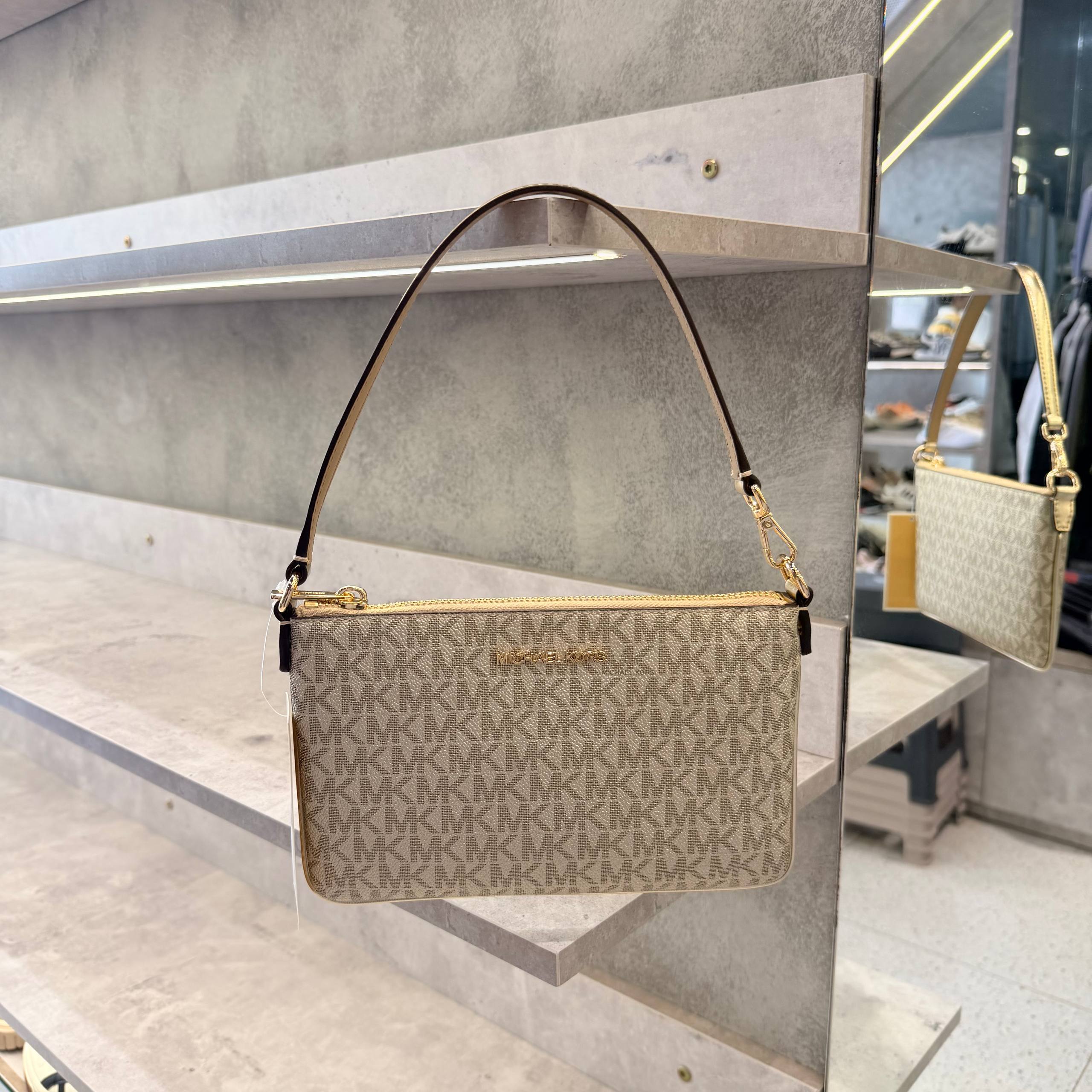 Michael Kors Jet Set Vanilla Chain Pouchette Bag