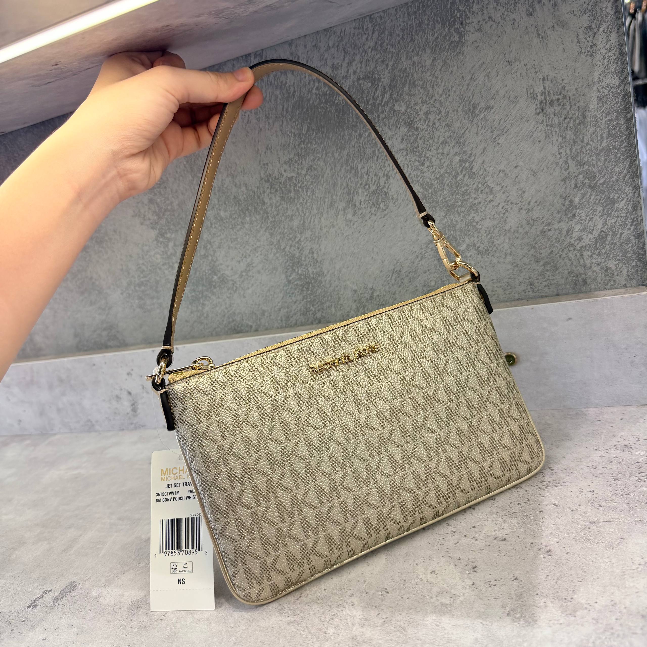 Michael Kors Jet Set Vanilla Chain Pouchette Bag