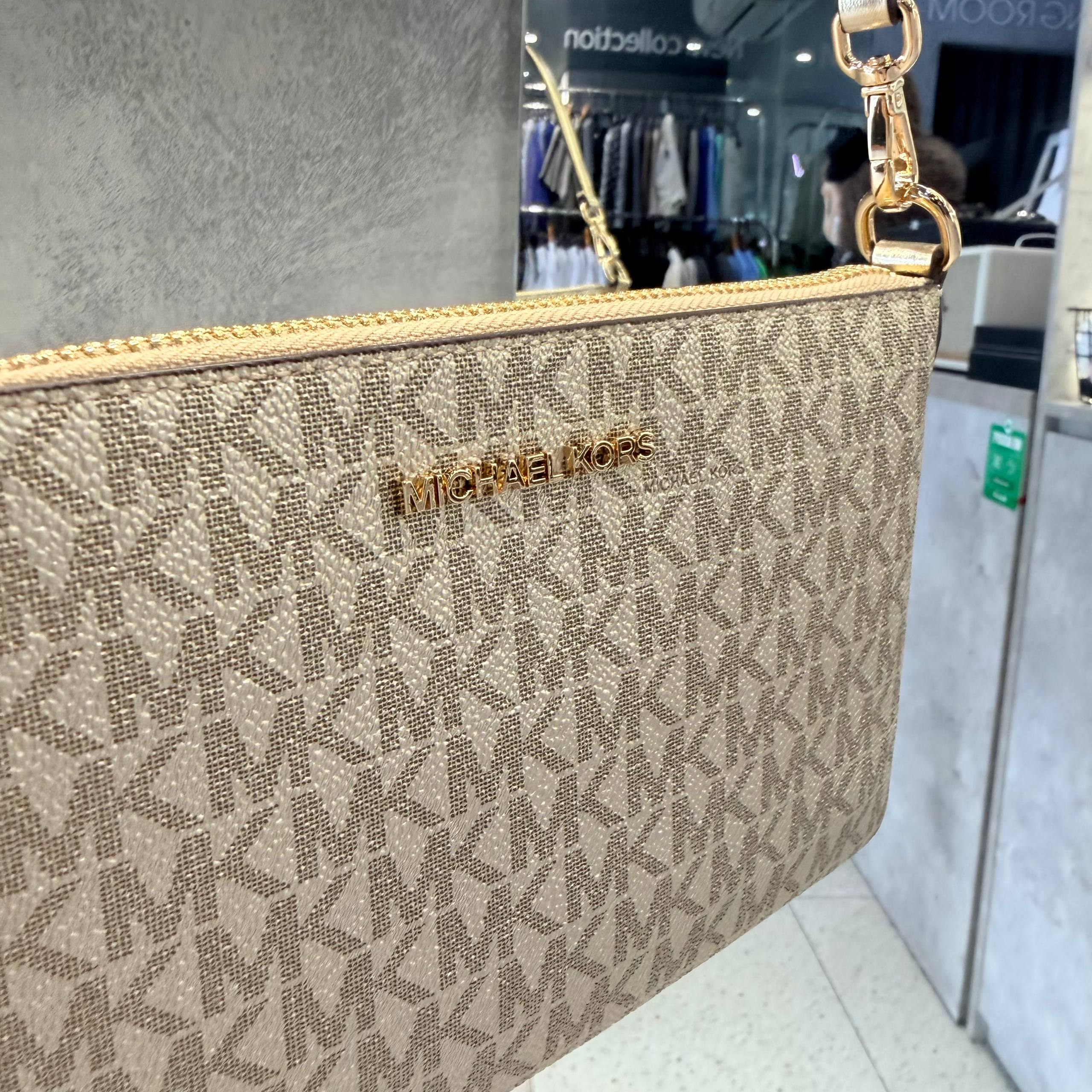 Michael Kors Jet Set Vanilla Chain Pouchette Bag