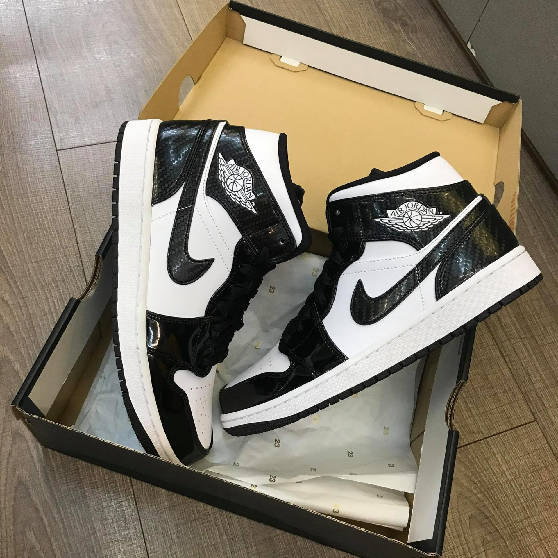Giày Nike Air Jordan 1 Mid Carbon Fiber ** [DD1649 001] [ O ]
