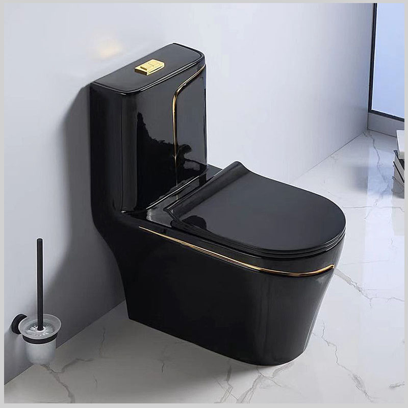Bàn cầu 1 khối SKL R6090Black màu đen