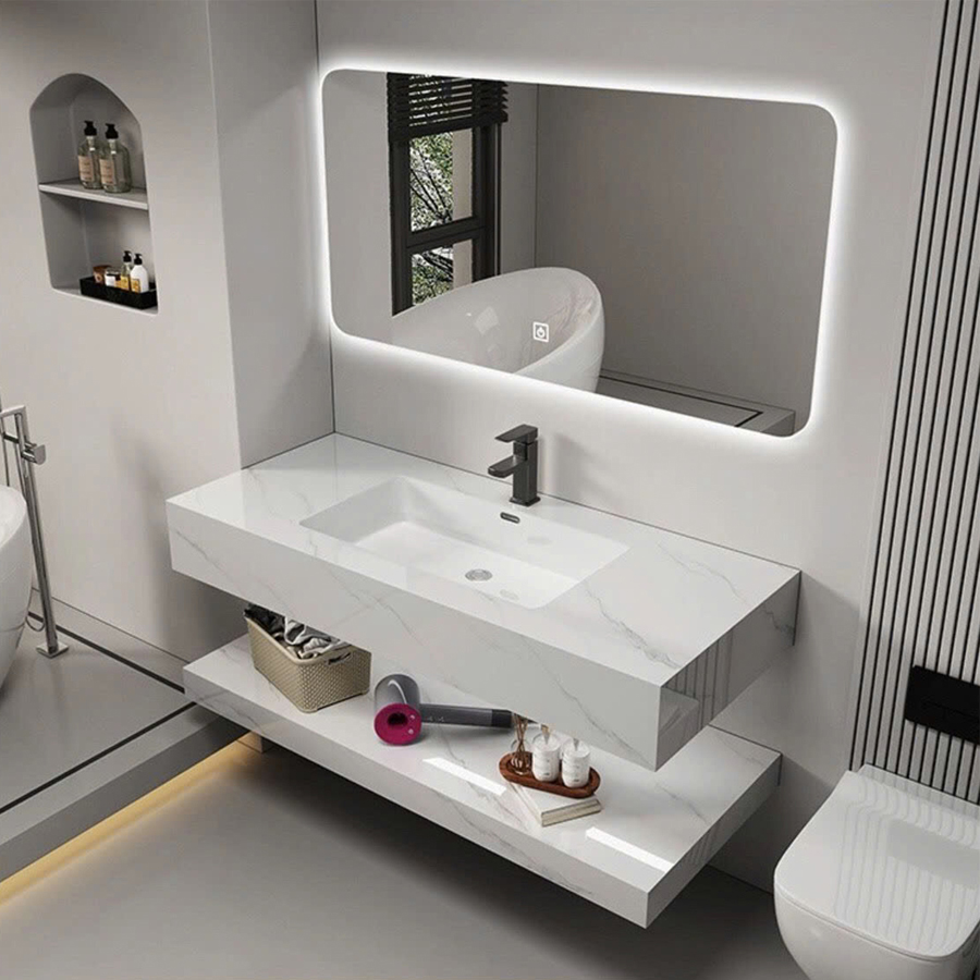 bàn đá 2 tầng tràn viền 