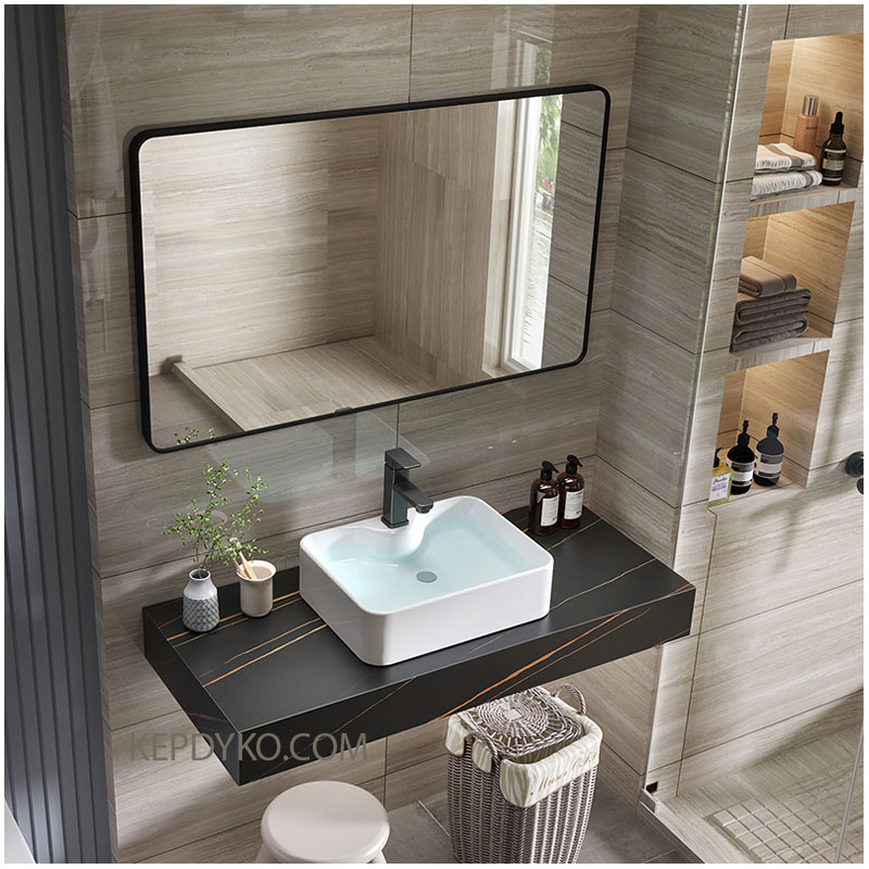 Bàn đá hộp chống xước hiện đại cho phòng tắm combo V12
