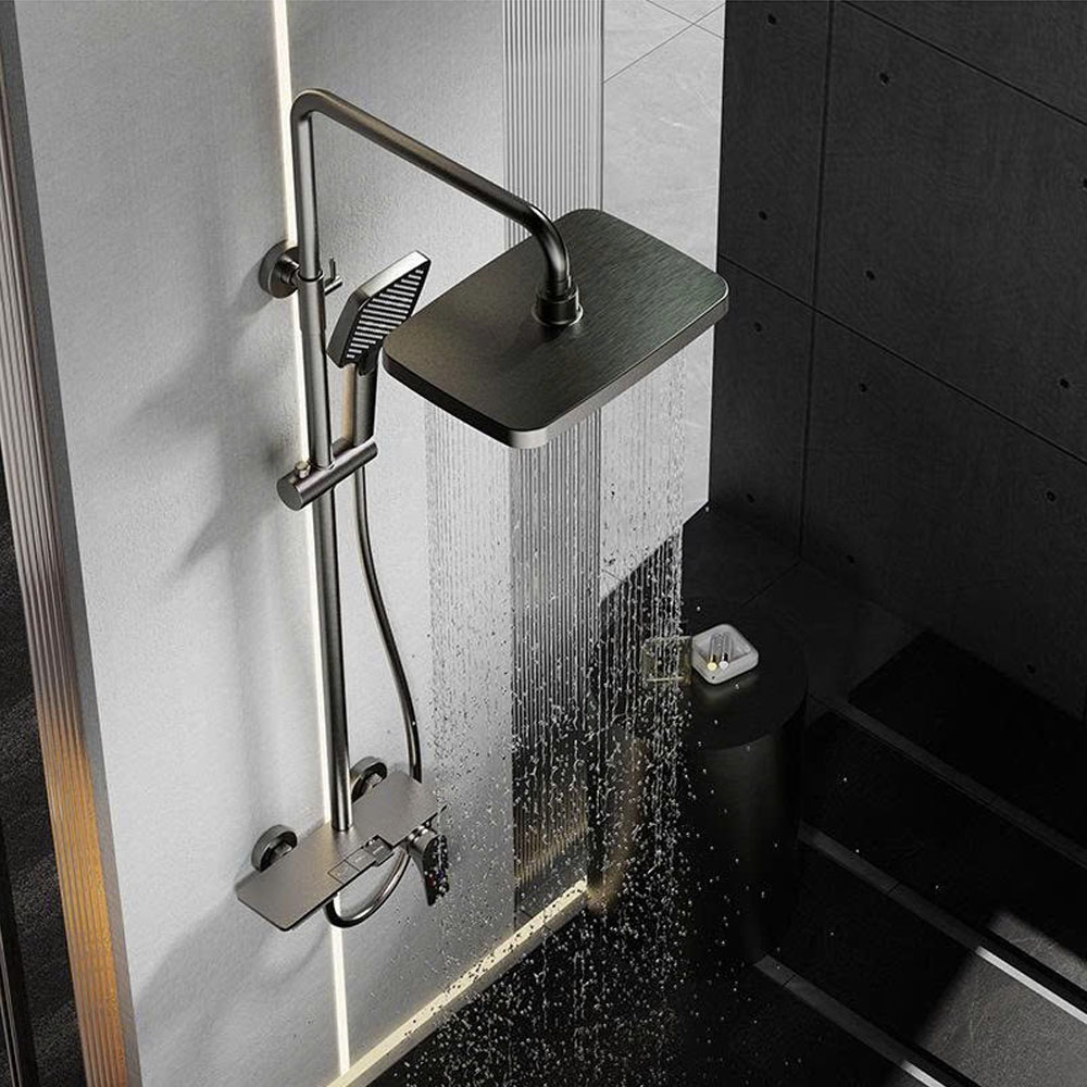 Bát sen trần xả mưa và tay sen cầm tay hỗ trợ chế độ phun sương mã SC-117 Gray