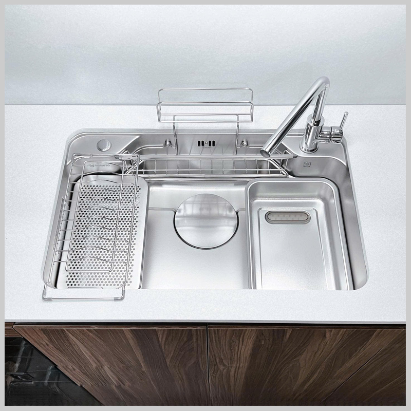 Bề mặt Linen chống xước và chống bám bẩn trên bồn rửa bát Sensuto XLG8350TS Ultra