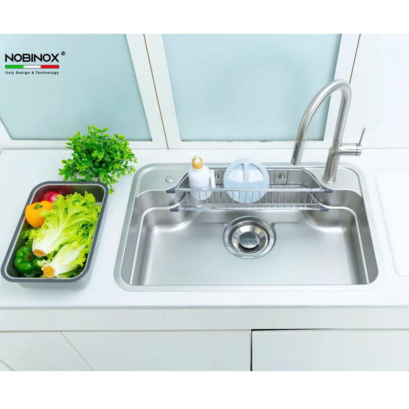 Bo góc R50 mềm mại giúp chậu rửa bát Nobinox ARVO B180 dễ vệ sinh