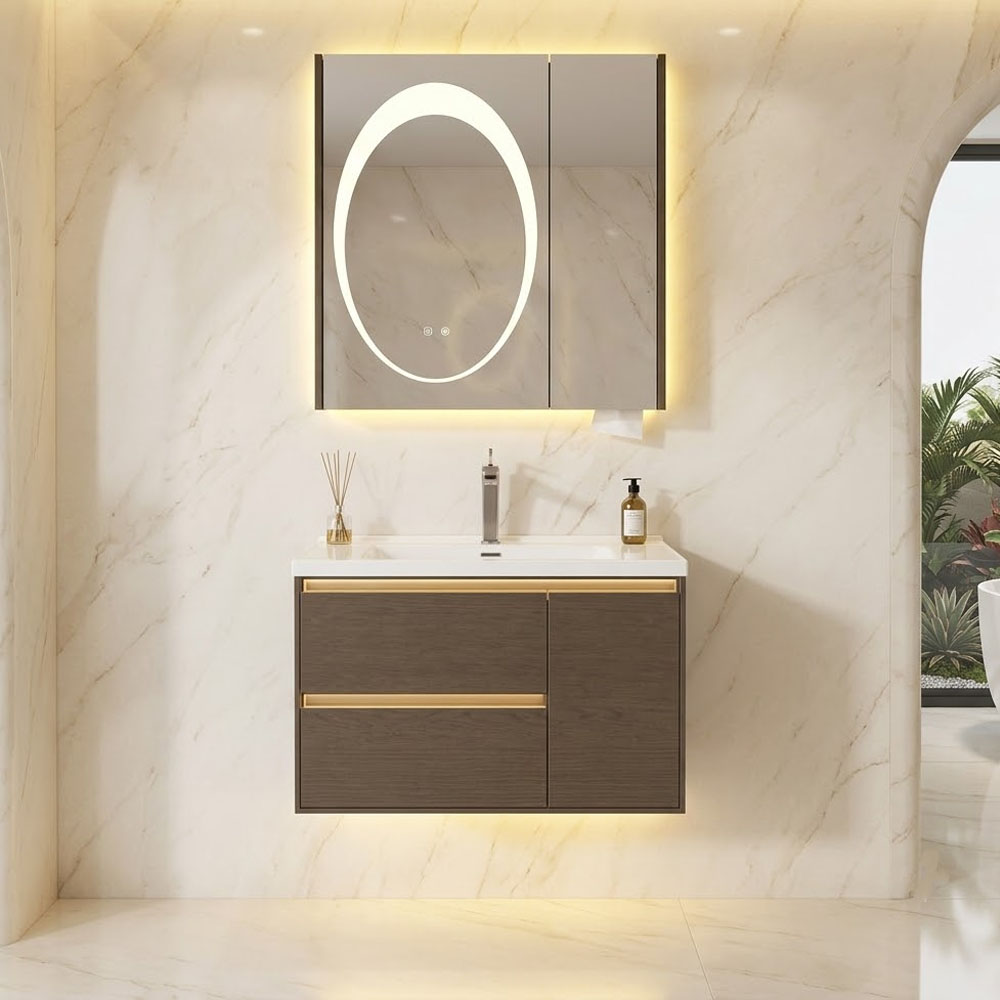 Bộ tủ chậu lavabo inox YS109 thiết kế hiện đại cho phòng tắm