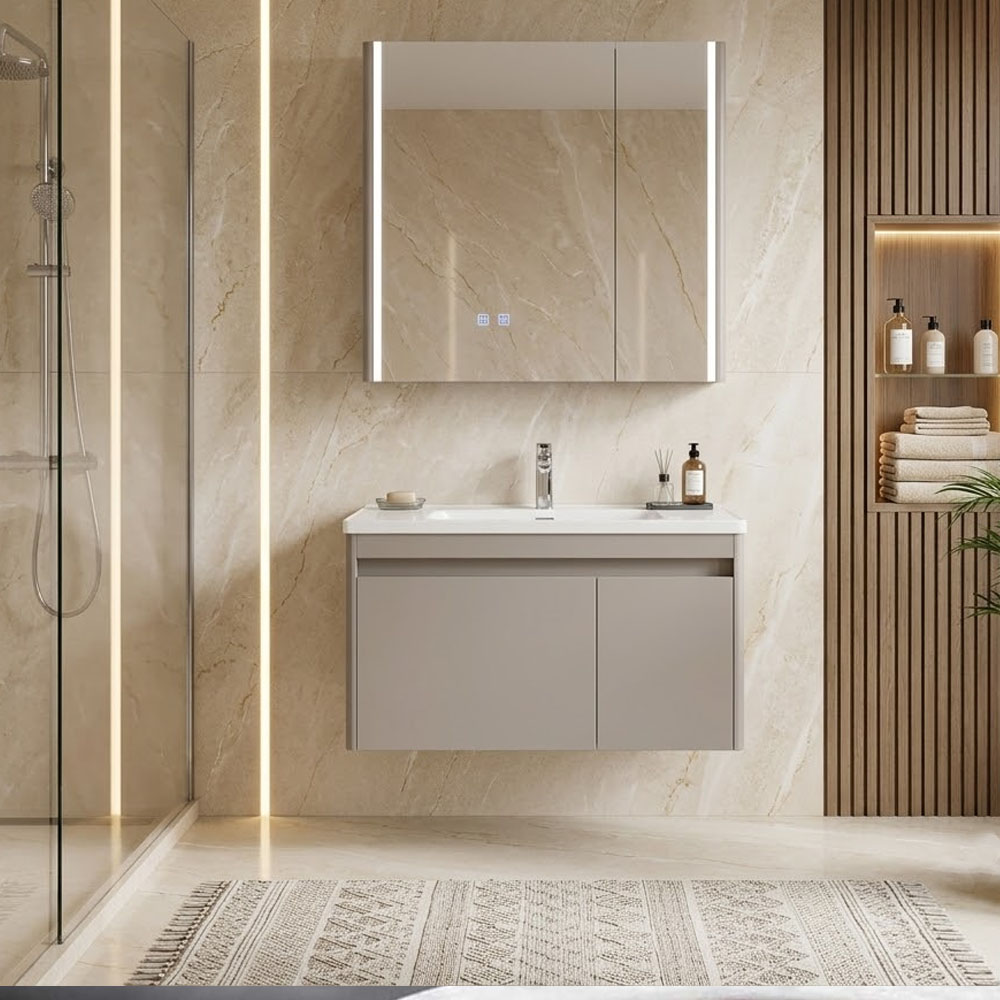 Bộ tủ chậu lavabo phòng tắm 509 PVC nguyên sinh cao cấp chống nước