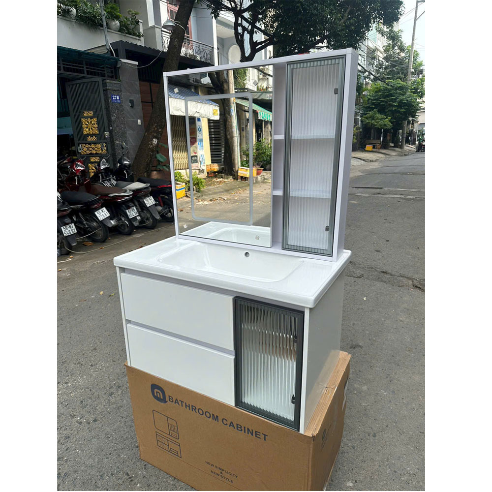 Bộ tủ chậu Lavabo nhựa PVC cao cấp chống nước 100% không cong vênh