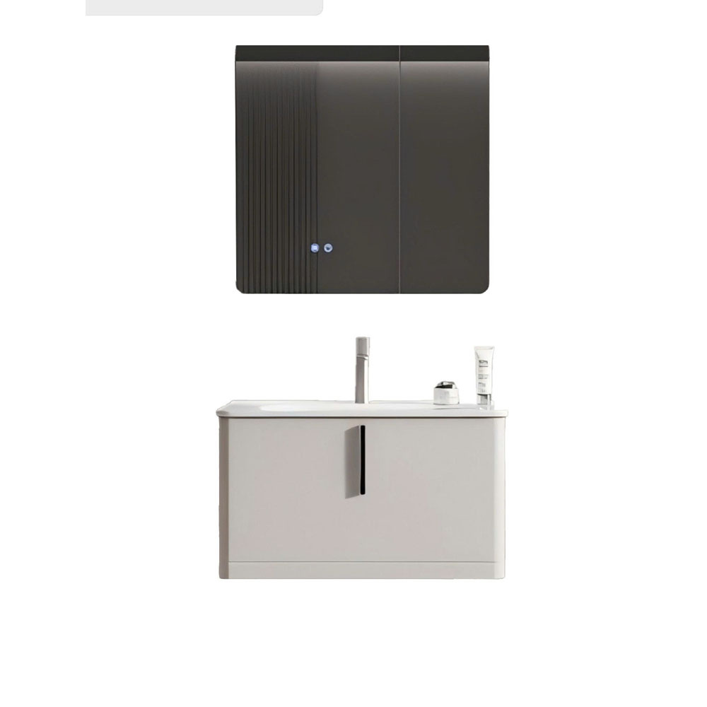 Bộ tủ chậu lavabo PVC Teady 8508 cao cấp chống nước 100% kèm tủ gương LED