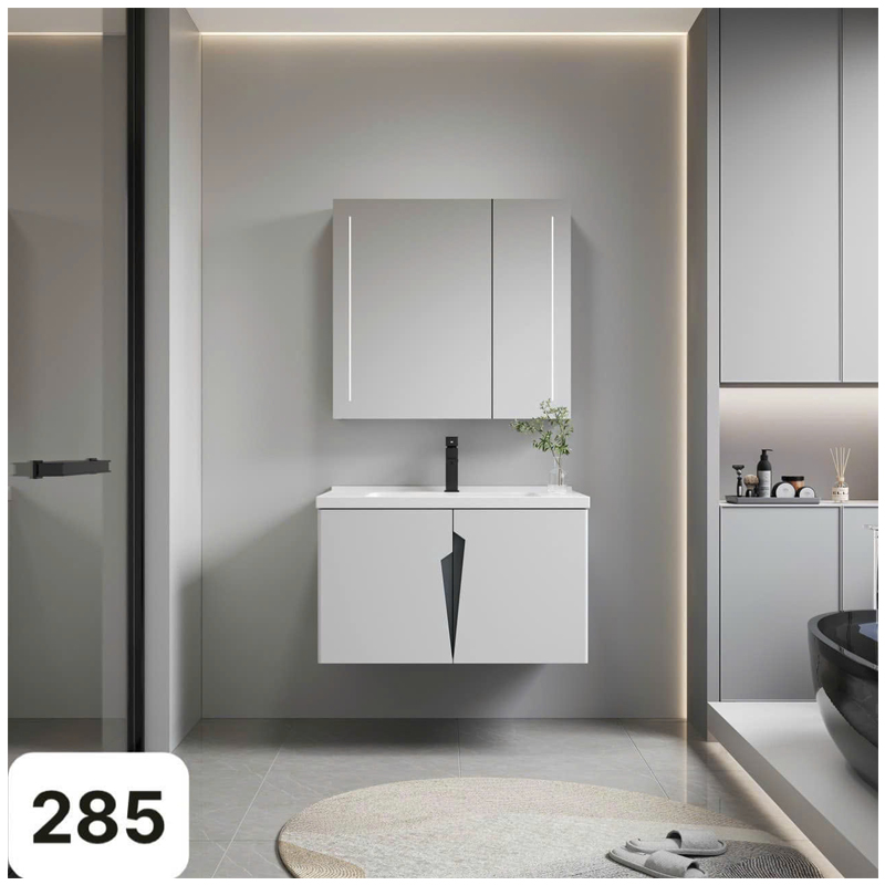 Bộ tủ chậu phòng tắm PVC 285 thiết kế gọn gàng chống nước