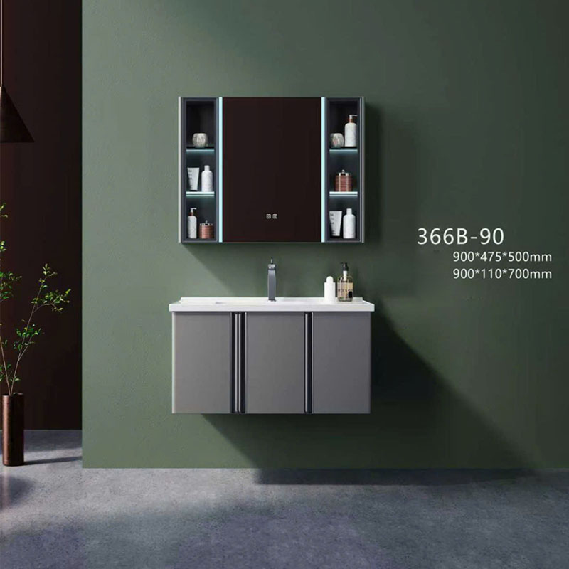 Bộ tủ chậu PVC YS366B thiết kế hiện đại kèm gương đèn LED