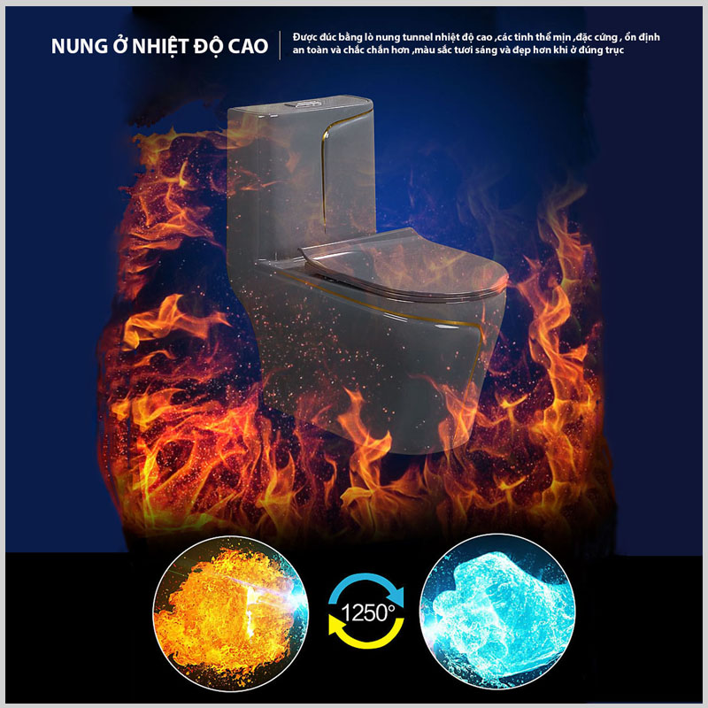 Men sứ tuyết Nano nung 1250°C Bồn cầu 1 khối KR30G