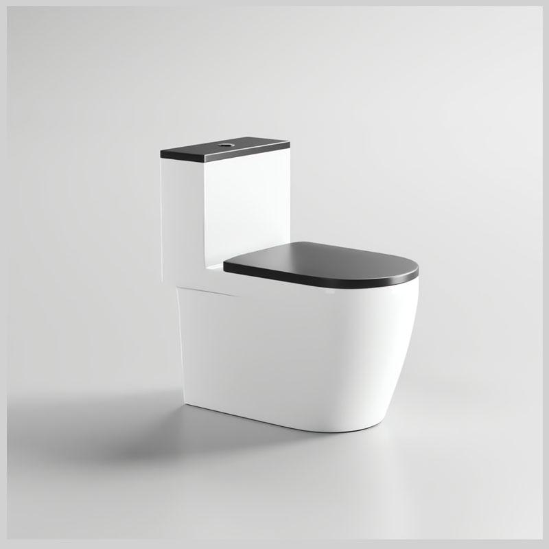 Bồn cầu KRASIC K-8833B màu đen nguyên khối sang trọng