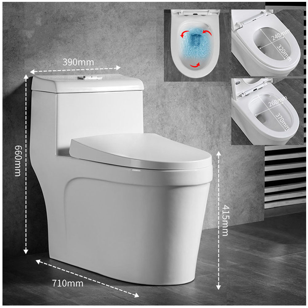 Bồn cầu liền khối Nano 21 công nghệ xả xoáy siêu mạnh vận hành êm ái