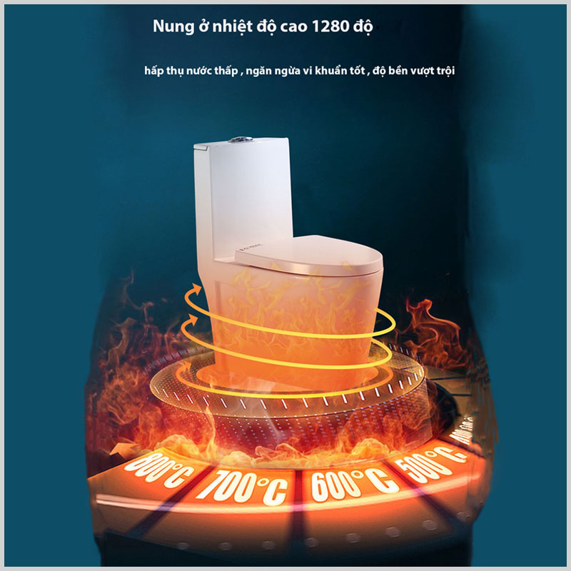 Bồn cầu R13S được nung ở nhiệt độ cao và tráng men Nano chống bám bẩn hiệu quả