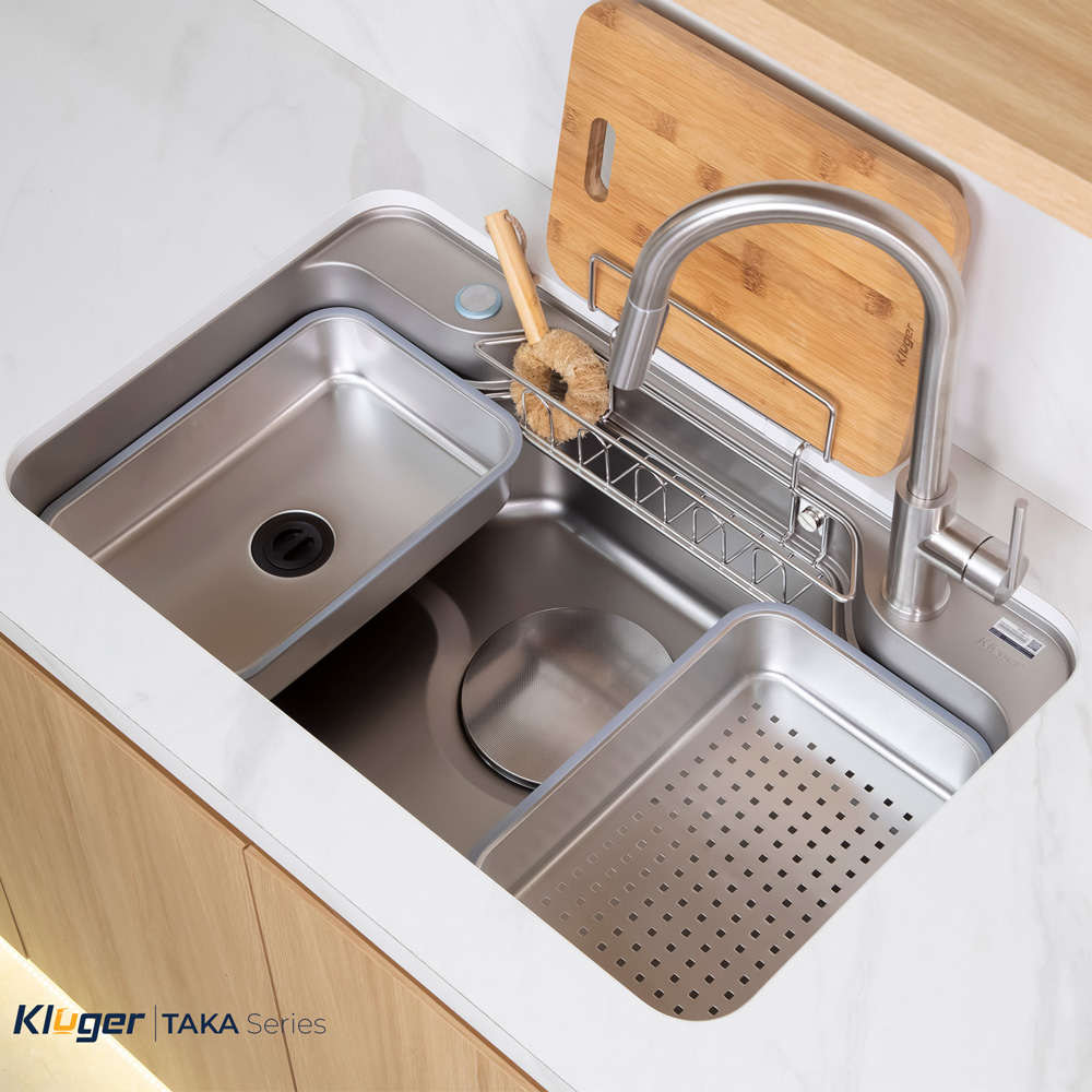 Chậu rửa bát Kluger S78 Plus sử dụng vật liệu Inox 304 dày 1.2mm siêu bền bỉ
