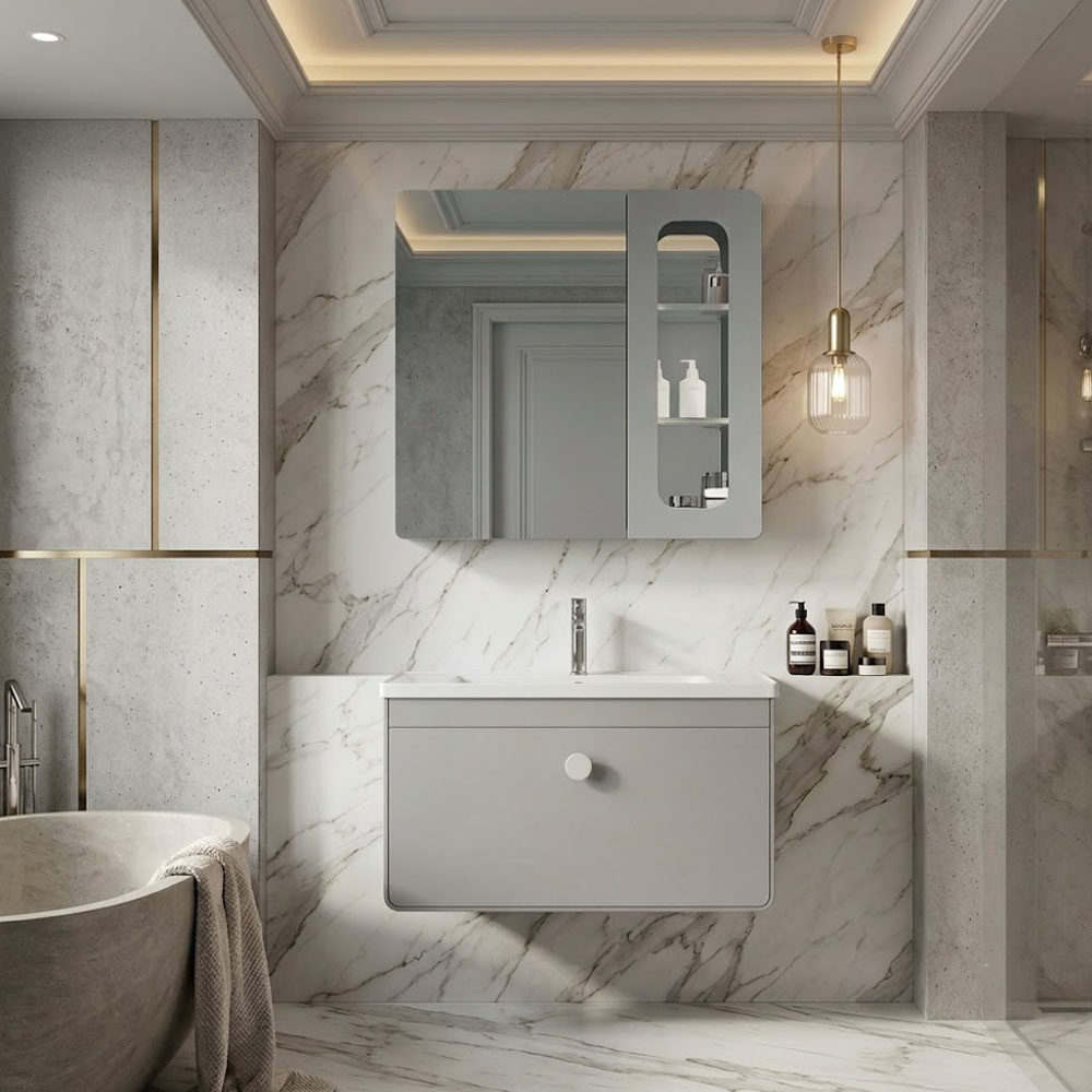 Tấm nhựa PVC cao cấp chống nước chống mối mọt tuyệt đối bộ tủ chậu 8699-80