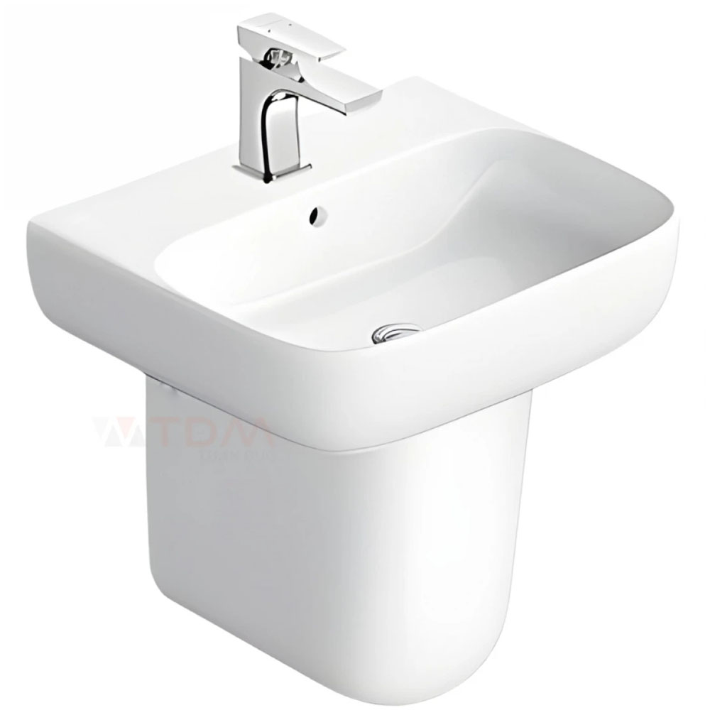Chậu Lavabo treo tường chân lửng tiết kiệm diện tích cho phòng tắm nhỏ