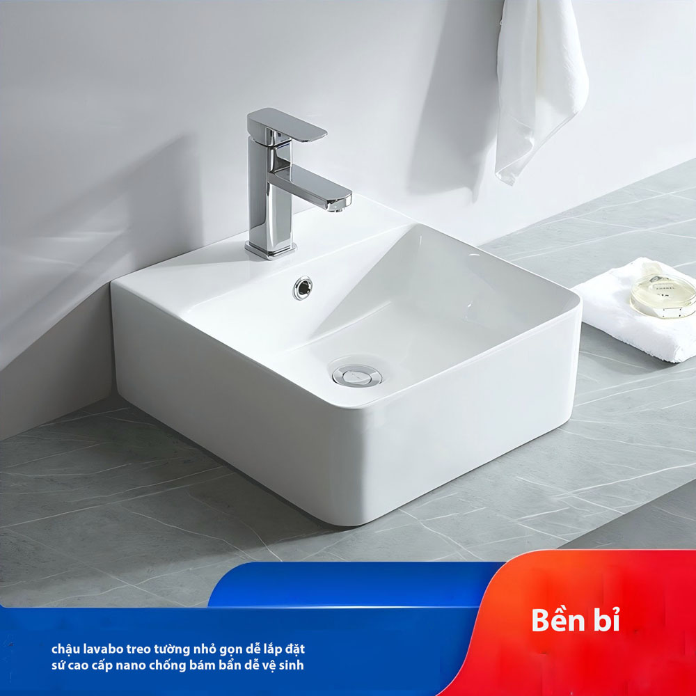 Chậu rửa mặt Lavabo treo tường chân lửng giúp tối ưu không gian nhà tắm