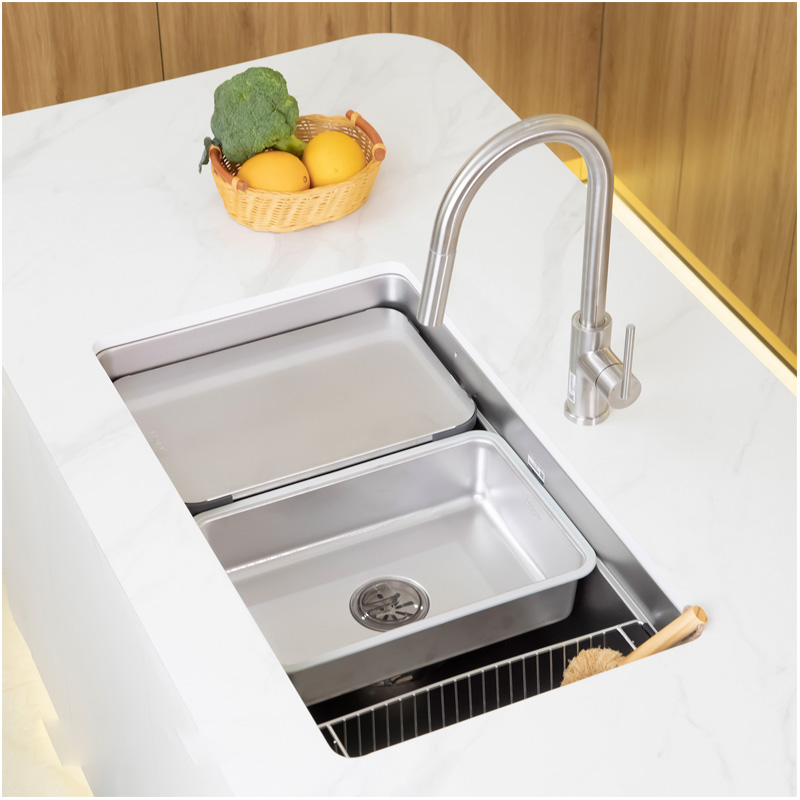 Chậu rửa bát 1 hố K6845 inox 304 vân đá chống xước