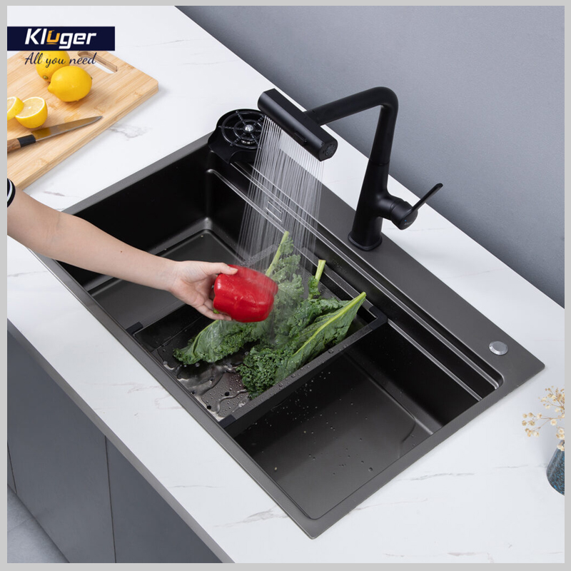 Chậu Kluger KWF8161FB – S76 Plus có thể lắp âm bàn, thẩm mỹ tối ưu