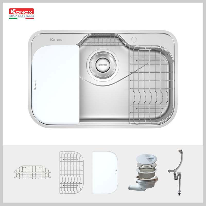 Chậu rửa bát KONOX TARI 7851SR inox 304, chống xước, thiết kế hiện đại