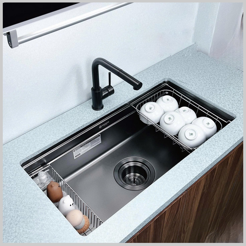  Chậu rửa bát SENSUTO S8645DSA Inox 304 Nano đen thiết kế hiện đại