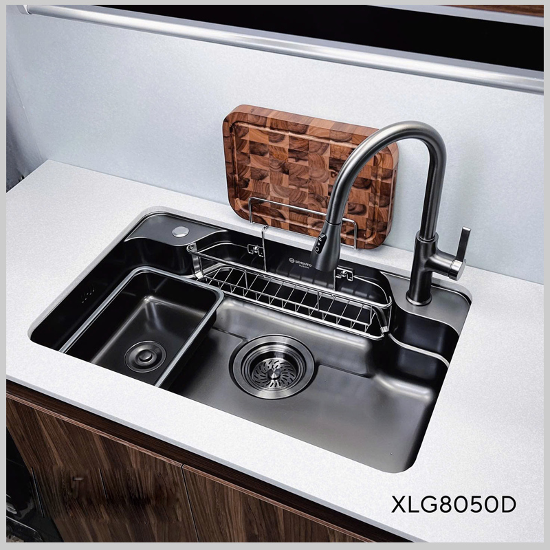 Chậu rửa bát Sensuto XLG8050D inox 304 cao cấp màu đen hiện đại