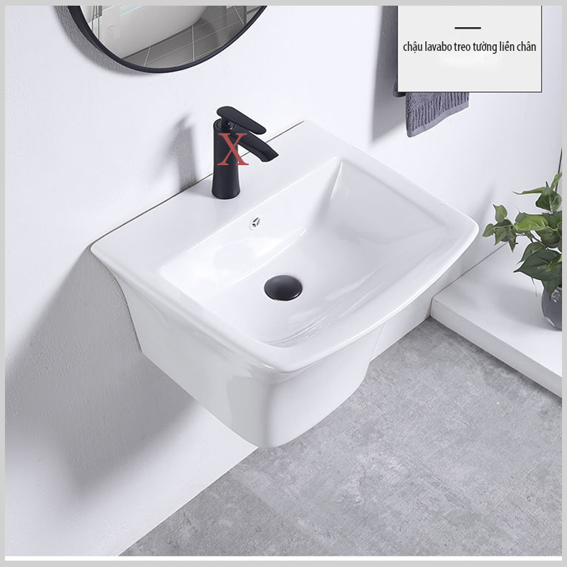 Chậu Lavabo Treo Liền Chân Sứ Cao Cấp – CB09