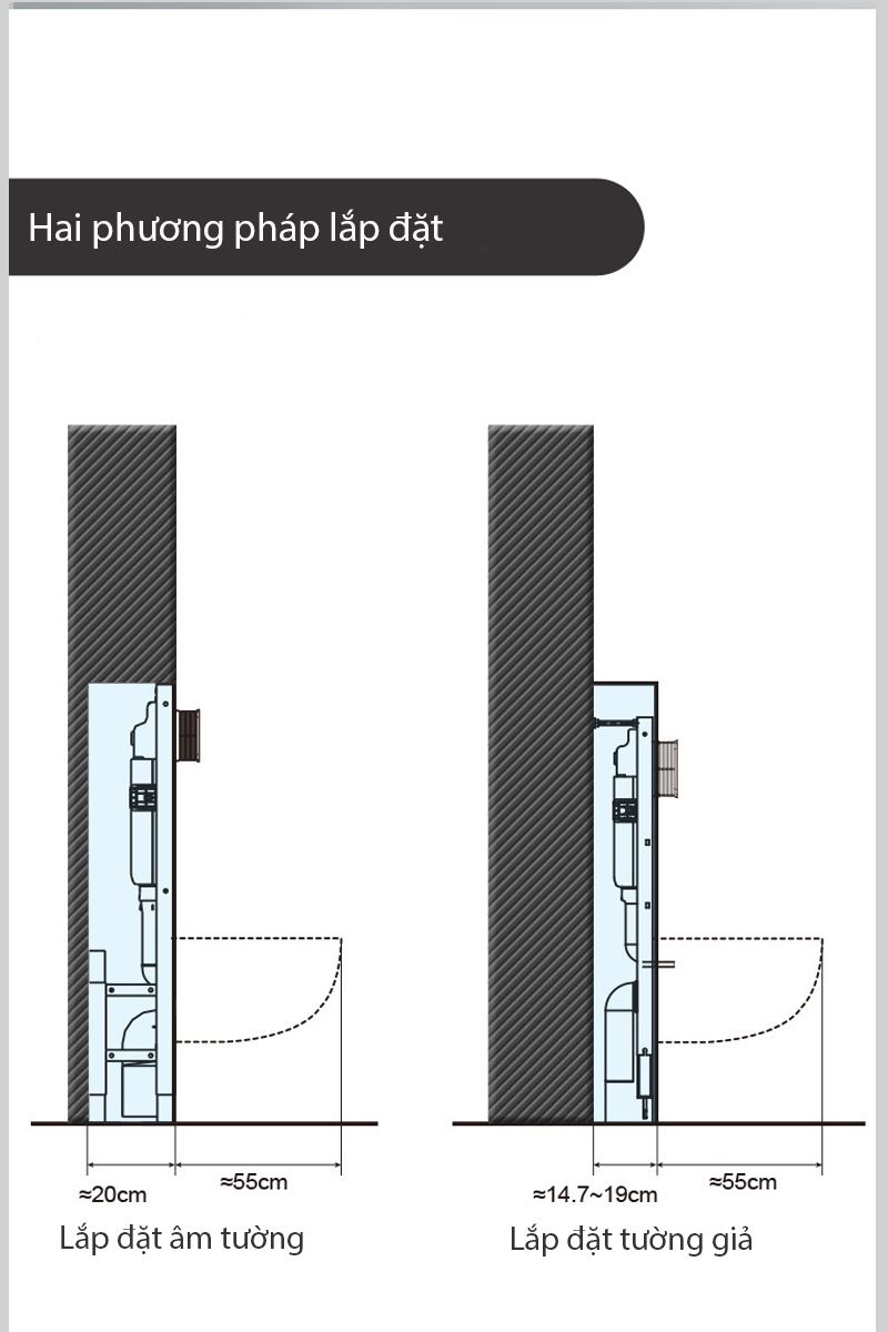 Chi tiết thiết kế tinh xảo, hướng dẫn lắp đặt 2 phương pháp, bồn cầu TEADY BT-8014