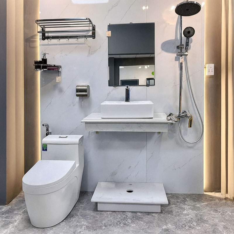 Combo Phòng Tắm CB11 gồm 10 thiết bị vệ sinh đồng bộ cao cấp, thiết kế hiện đại.